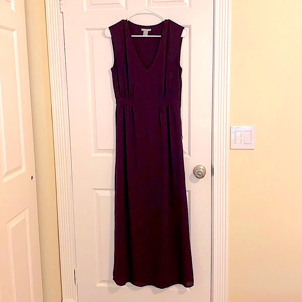 Long Eggplant Colored Maxi Gown